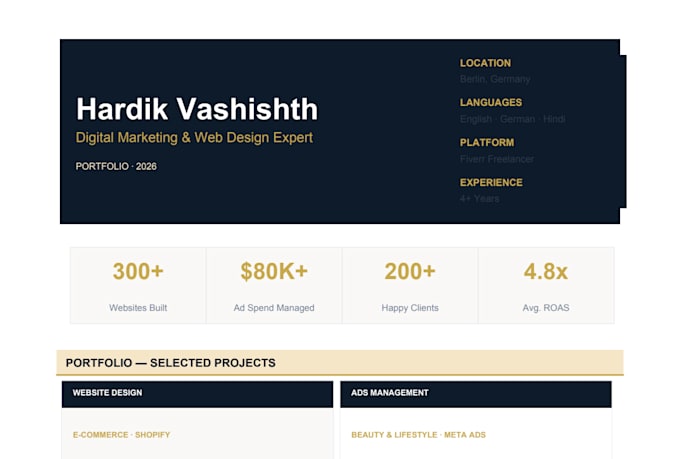 design a professional website with over 20 products